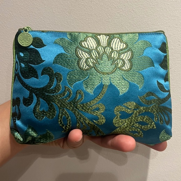 Floral Silk Embroidered Clutch - Picture 1 of 5